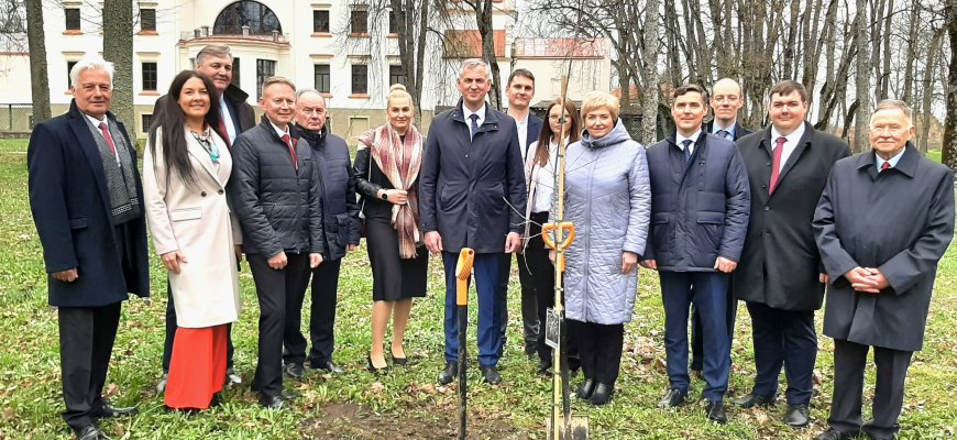 Rokiškio dvaro parke – dar vienas „politinis“ ąžuoliukas (foto)