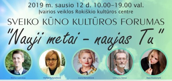 Šestadienį kultūros centre – nemokamas sveiko kūno kultūros forumas „Nauji metai – naujas Tu“: užsiims meno terapija, joga, degustuos arbatas