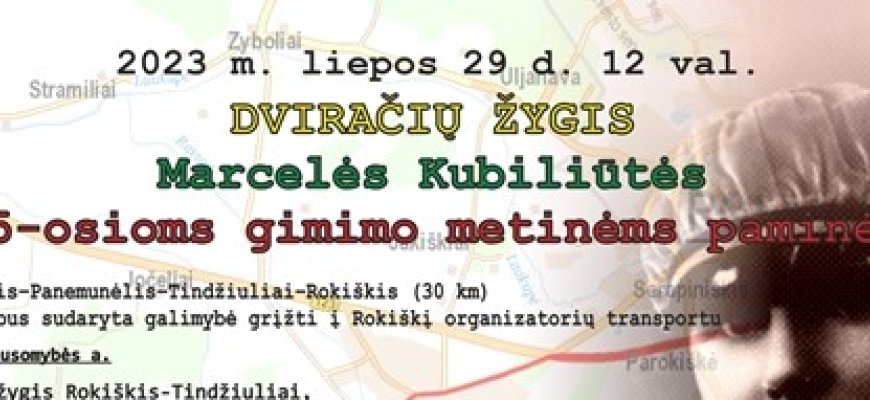 Dviračių žygis skirtas Marcelės Kubiliūtės 125-osioms gimimo metinėms