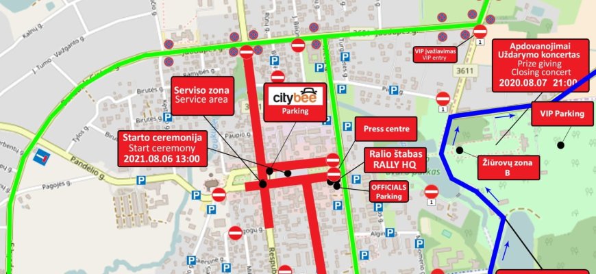 Dėl eismo ribojimo „Samsonas Rally Rokiškis“ ralio varžybų metu, rugpjūčio 5-7 dienomis