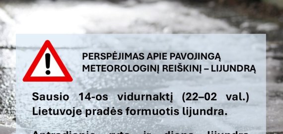 Lietuvos hidrometeorologijos tarnyba perspėja: formuosis lijundra, plikledis