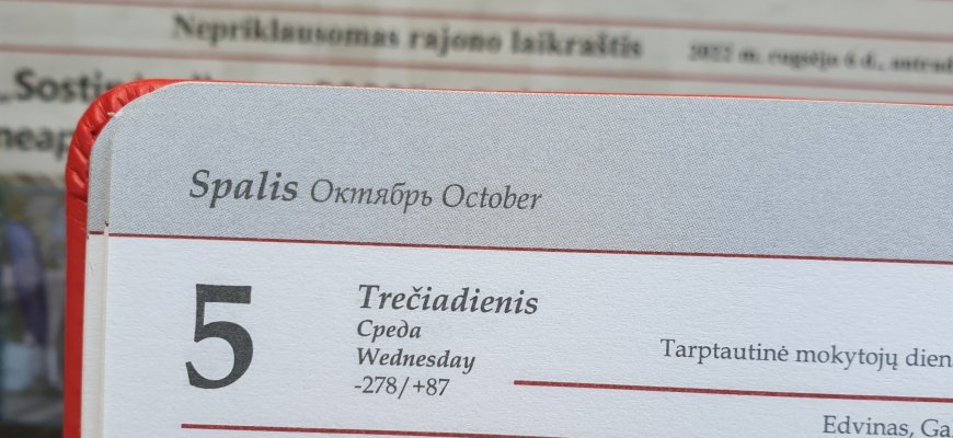 Spalio 5-oji Lietuvoje ir pasaulyje