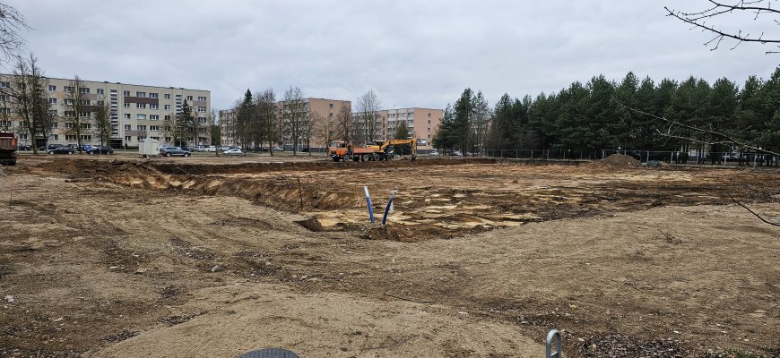 Pajudėjo naujosios IKI parduotuvės statymo darbai (foto+video)