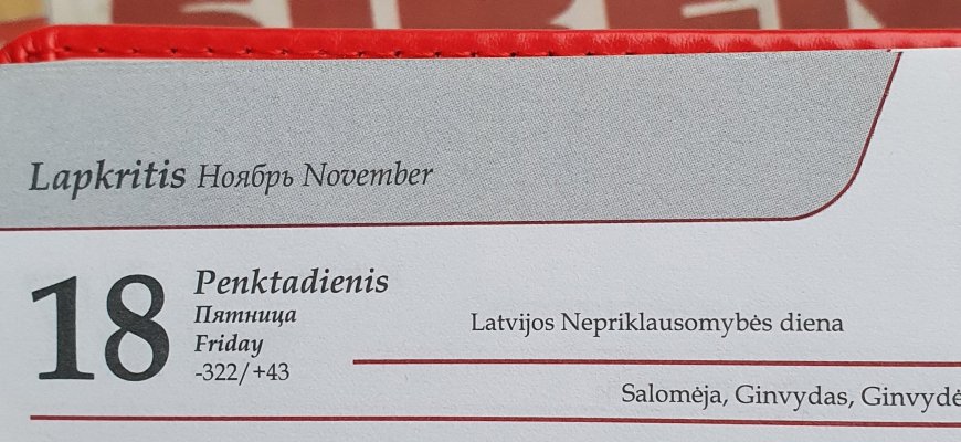 Lapkričio 18-oji Lietuvoje ir pasaulyje