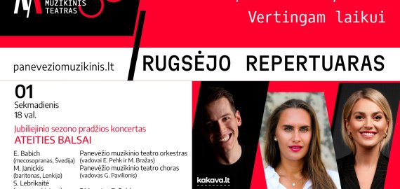 Panevėžio muzikinio teatro rugsėjo mėnesio repertuaras