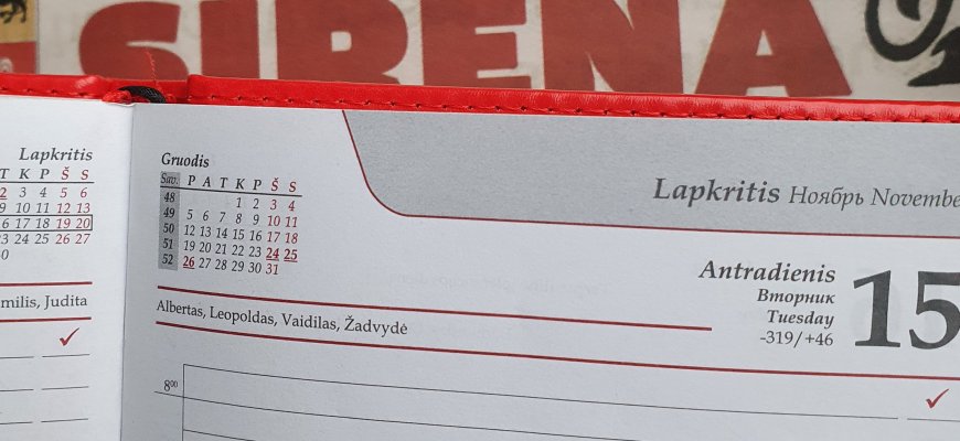 Lapkričio 15-oji Lietuvoje ir pasaulyje