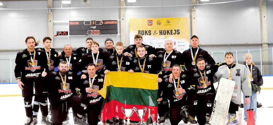 Ledo ritulys užvaldęs Rokiškį: HK „Rokiškio Feniksas“ jau džiaugiasi apgintu titulu