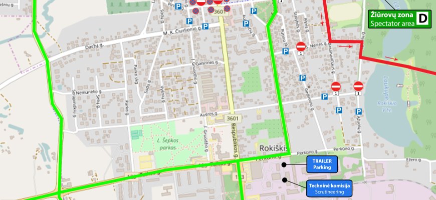 PRIMENAME: liepos 27-29 d. Rokiškyje „CBet Rally Rokiškis 2023“ metu bus ribojamas eismas (schema)