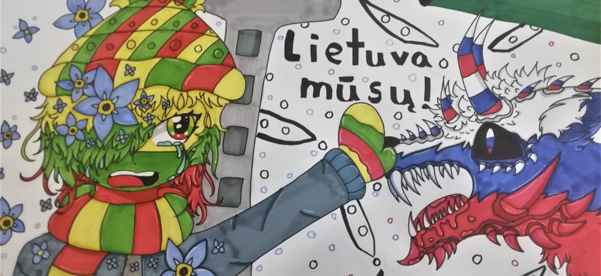 Rokiškio Senamiesčio progimnazijos mokinė Smiltė Vaikutytė - nacionalinio jaunimo plakatų konkurso „Apgynę laisvę“ nugalėtoja