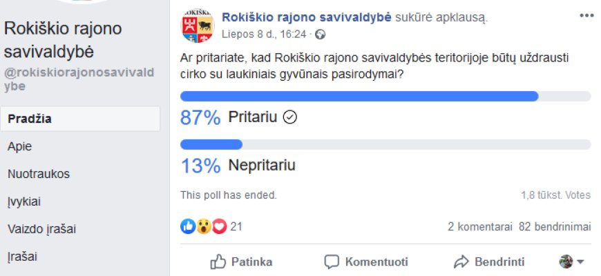 Savivaldybė klausė rokiškėnų nuomonės: ar jie nori matyti cirko pasirodymuose laukinius gyvūnus?