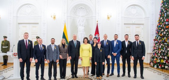 Rokiškio krašto atstovų vardai skambėjo LR Prezidentūroje: pagerbti medalių laimėtojai