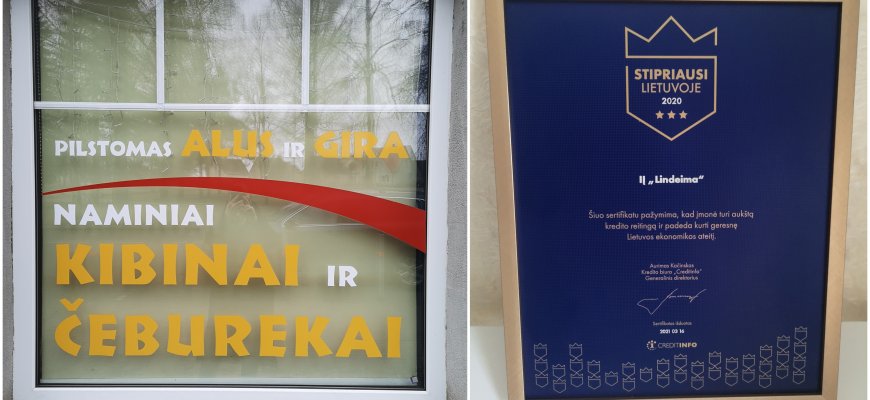 Garsieji Rokiškio „Naminiai kibinai ir čeburekai“ įvertinti sertifikatu STIPRIAUSI LIETUVOJE 2020