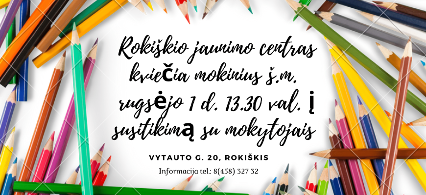 Kviečia mokinius į rugsėjo pirmąją