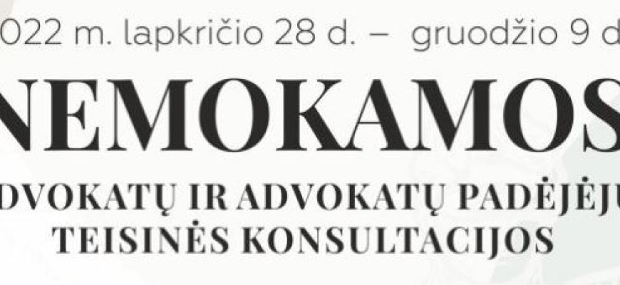 „Caritas“ ir Lietuvos advokatūros dovana – nemokamos teisinės konsultacijos nepasiturintiems