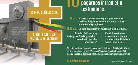 Obeliuose - birželio sukilimo paminėjimo renginys