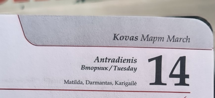 Kovo 14-oji Lietuvoje ir pasaulyje