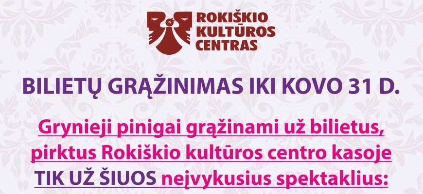 Vis dar galite grąžinti bilietus į neįvykusius teatrų festivalio „Vaidiname žemdirbiams“ spektaklius