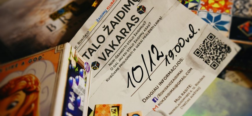 Spalio 12 dieną kviečiame įsitraukti į stalo žaidimų pasaulį