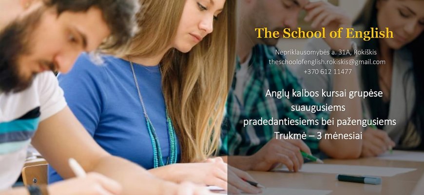 Organizuojami anglų kalbos kursai suaugusiems