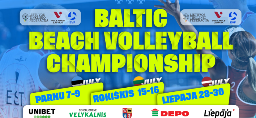 Liepos 15-16 d. Rokiškyje vyks Baltijos šalių paplūdimio tinklinio čempionatas