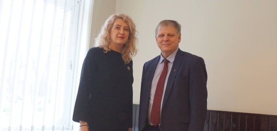Rokiškio technologijos, verslo ir žemės ūkio mokyklą aplankė seimo narys E. Pupinis (foto)