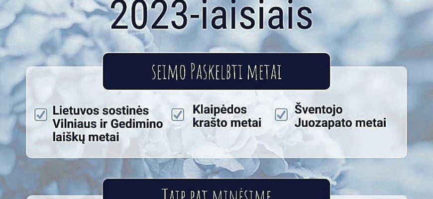 Kokios valstybei svarbios sukaktys laukia 2023-iaisiais?