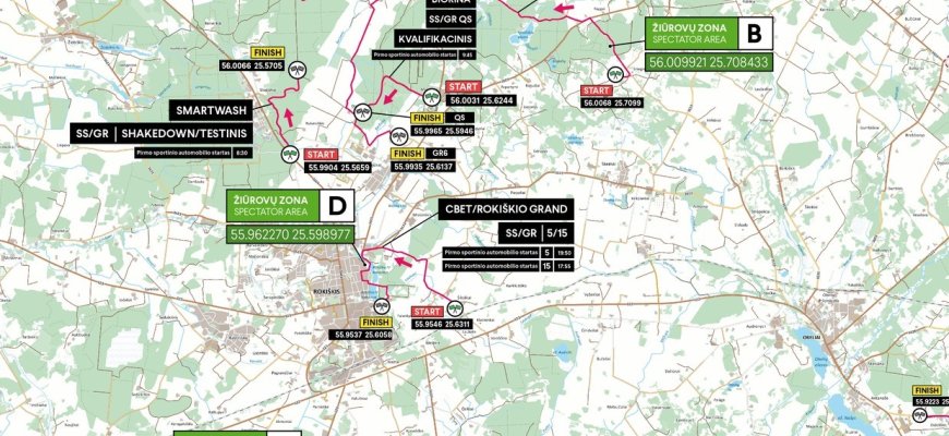 Aštuntojo „CBet Rally Rokiškis 2024“ žemėlapiai (foto)