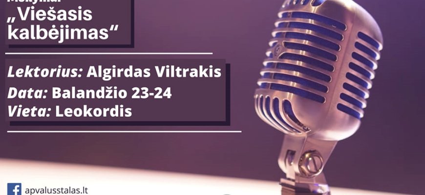 RJOS „Apvalus stalas“ kviečia į mokymus „Viešasis kalbėjimas“