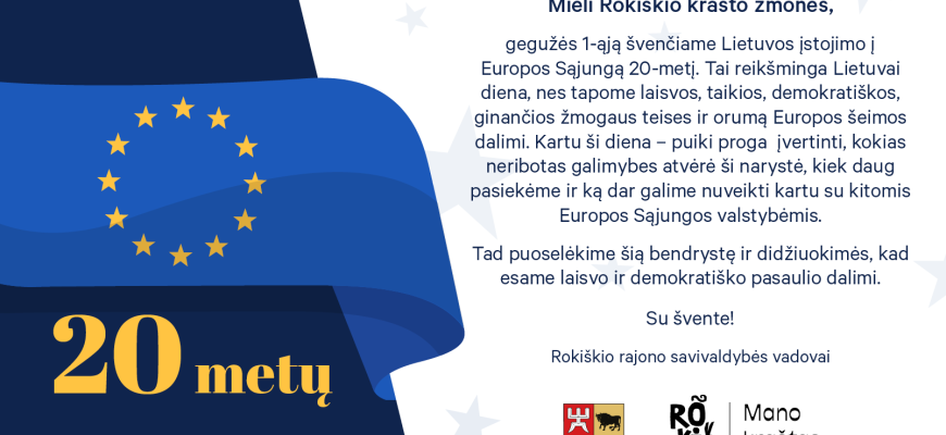 Švenčiame Lietuvos įstojimo į ES 20-metį