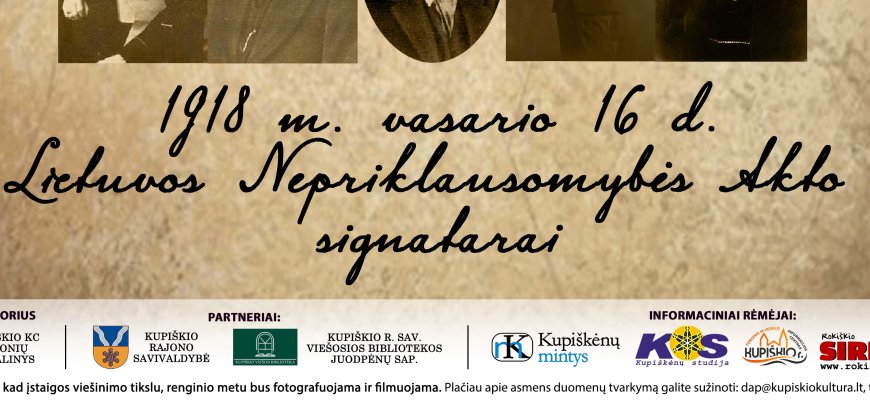 Paroda – 1918 m. vasario 16 d. Lietuvos Nepriklausomybės Akto signatarai