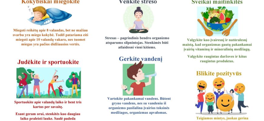 Prevenciniai veiksmai, skirti sustiprinti imuninę sistemą ir apsisaugoti nuo virusų