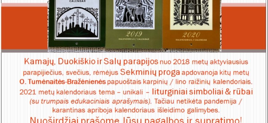 Kviečia prisidėti prie unikalaus kalendoriaus leidybos