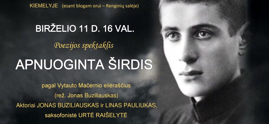 Poezijos spektaklis „Apnuoginta širdis“
