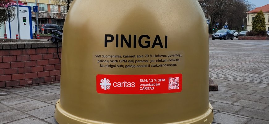 „Caritas“ atskleidė auksinių pinigų konteinerių tikslą