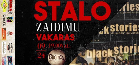 Rugsėjo 24 d. - stalo žaidimų vakaras Pub'e „Gnomas“