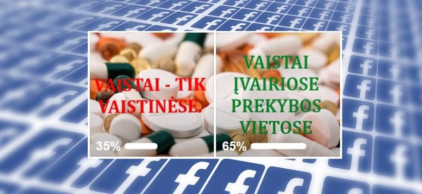 Facebook balsavime daugiau žmonių pritaria, kad vaistai būtų pardavinėjami ne tik vaistinėse