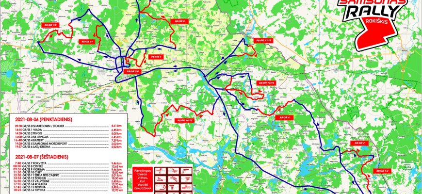Informacija „Samsonas Rally Rokiškis 2021“ žiūrovams (žemėlapiai)